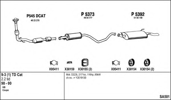 FENNO SA501 Exhaust System